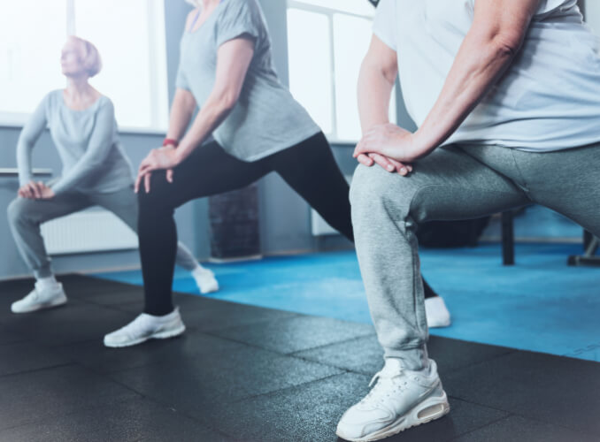 women exercising in a gym